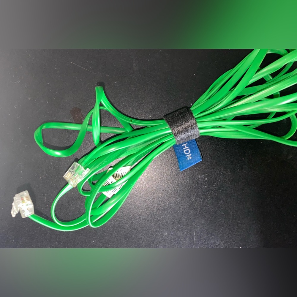 14Ft Modular Telephone Data Cable Reverse Green